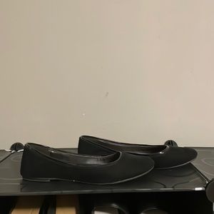 Black suede flats